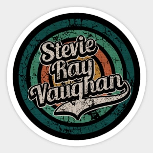 Stevie Ray Vaughan // Retro Circle Crack Vintage Sticker